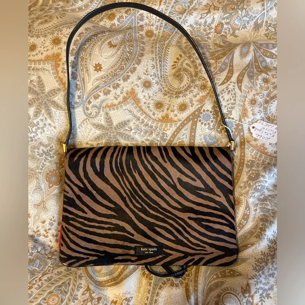 Kate Spade Calf Hair Leather Pink Suede Clutch Handbag - Picture 2 of 7